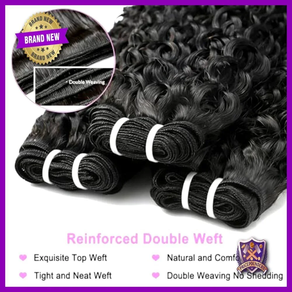 14-18 Inch Human Hair Extensions 3 Bundles Raw Remy Wet Wavy